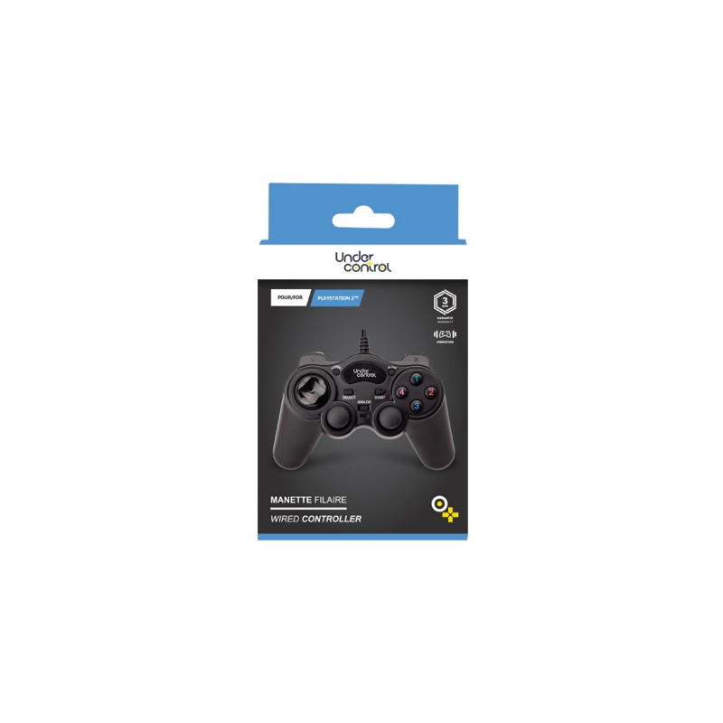 Manette De Jeux Filaire Pour Playstation 2 - Noir